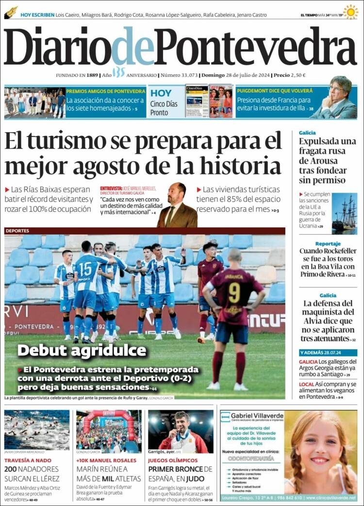 Portada de Diario de Pontevedra (España)