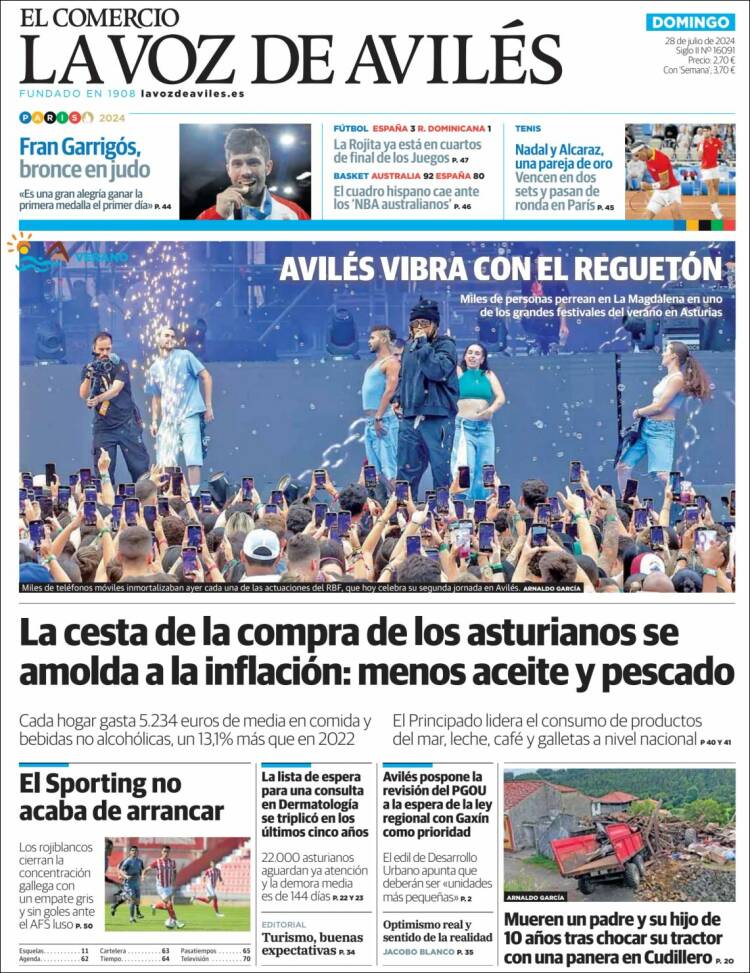 Portada de El Comercio - Avilés (España)