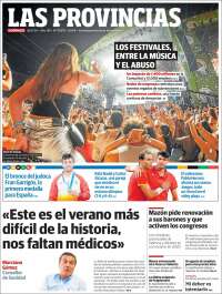 Portada de Las Provincias (España)