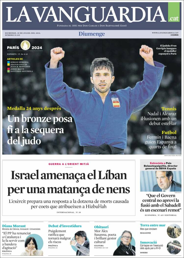 Portada de La Vanguardia (España)