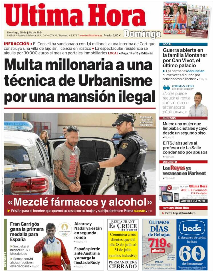 Portada de Última Hora (España)