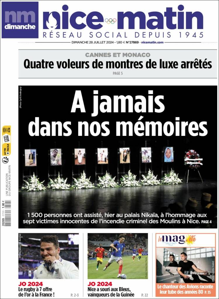 Portada de Nice-Matin (Francia)