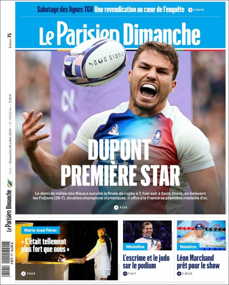 Portada de Le Parisien (Francia)