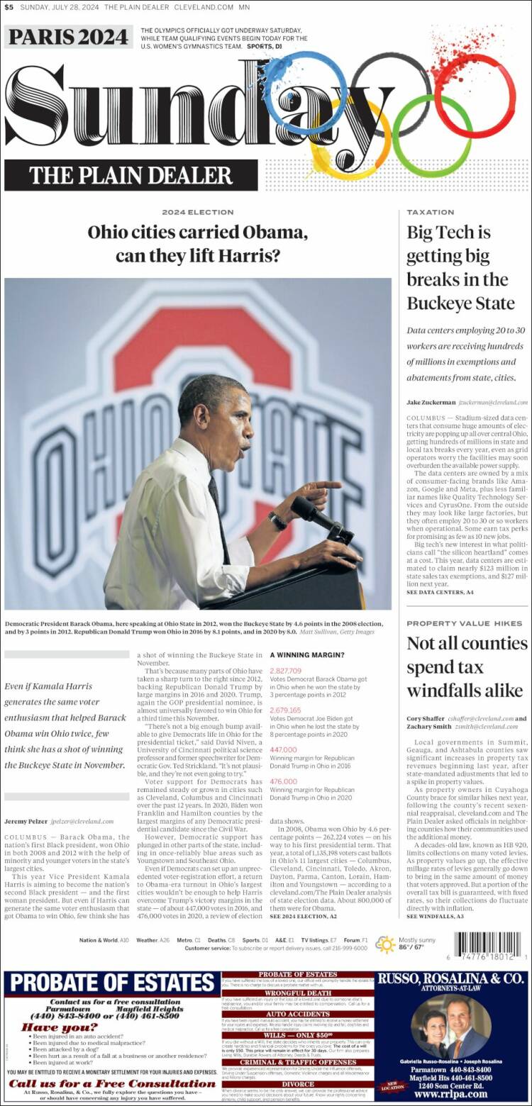 Portada de The Plain Dealer (USA)