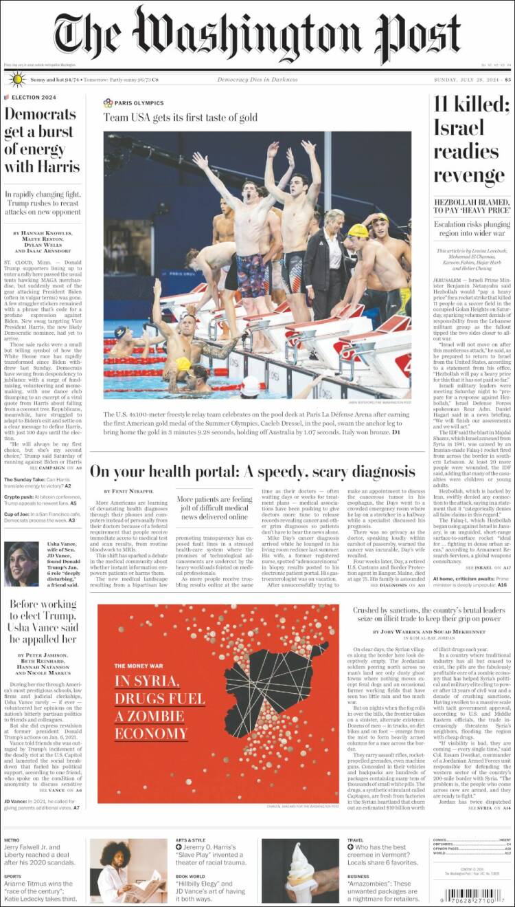 Portada de The Washington Post (USA)