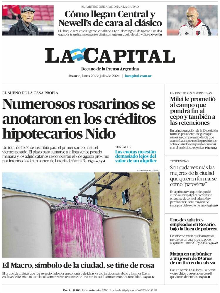 Portada de La Capital - Rosario (Argentina)
