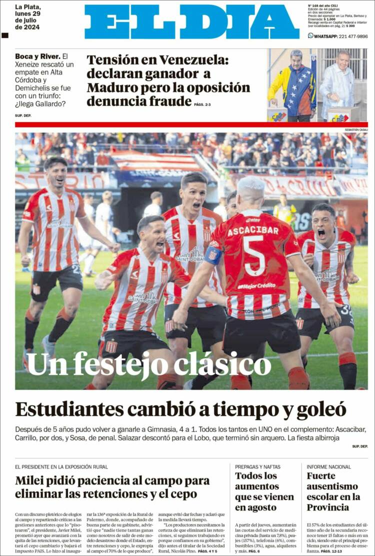 Portada de El Día de la Plata (Argentina)