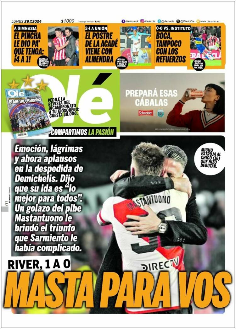 Portada de Olé (Argentina)