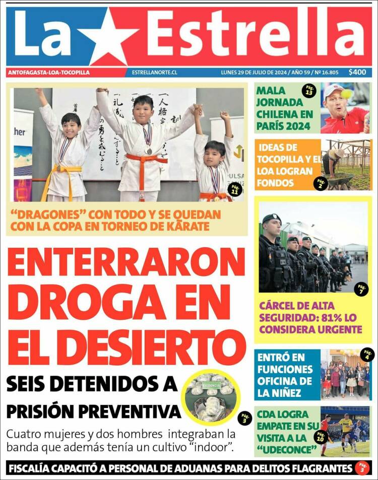Portada de La Estrella del Norte (Chile)
