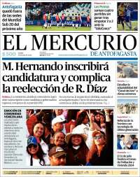 Portada de El Mercurio de Antofagasta (Chile)