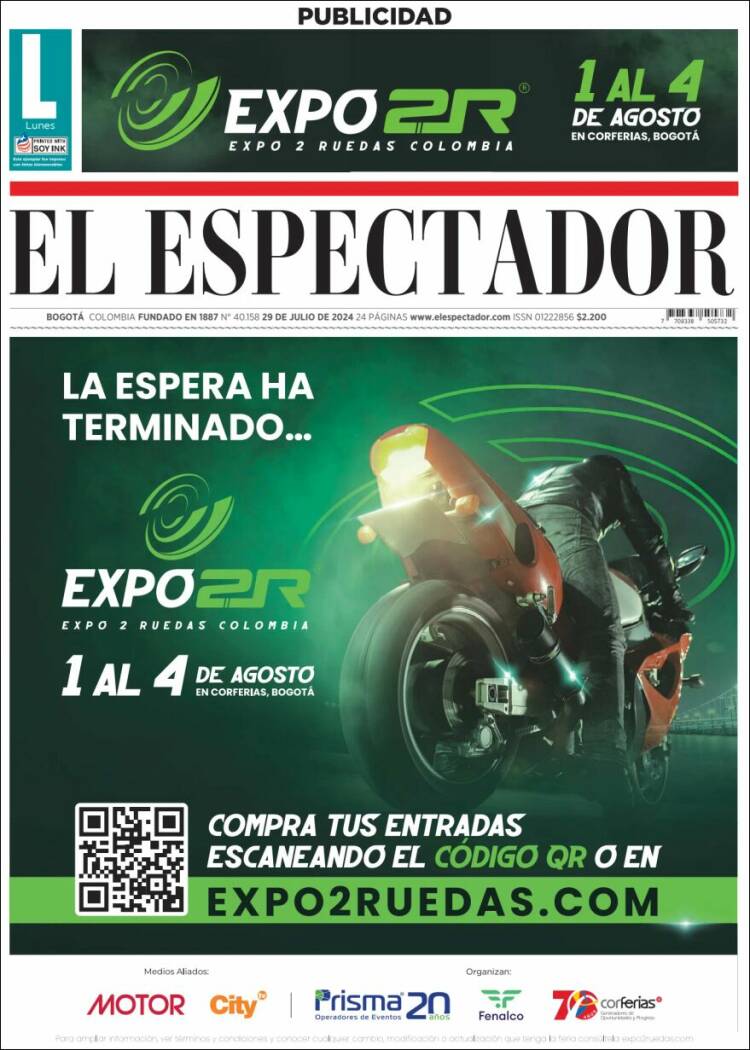 Portada de El Espectador (Colombia)