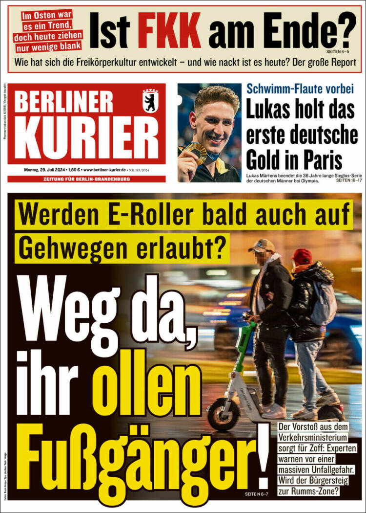 Portada de Berliner Kurier - Startseite BK (Alemania)