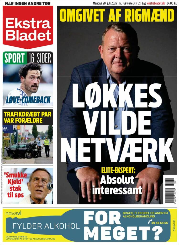 Portada de Ekstra Bladet (Dinamarca)