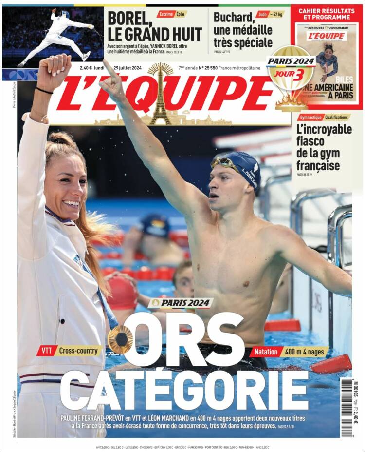 Portada de L'Equipe (Francia)