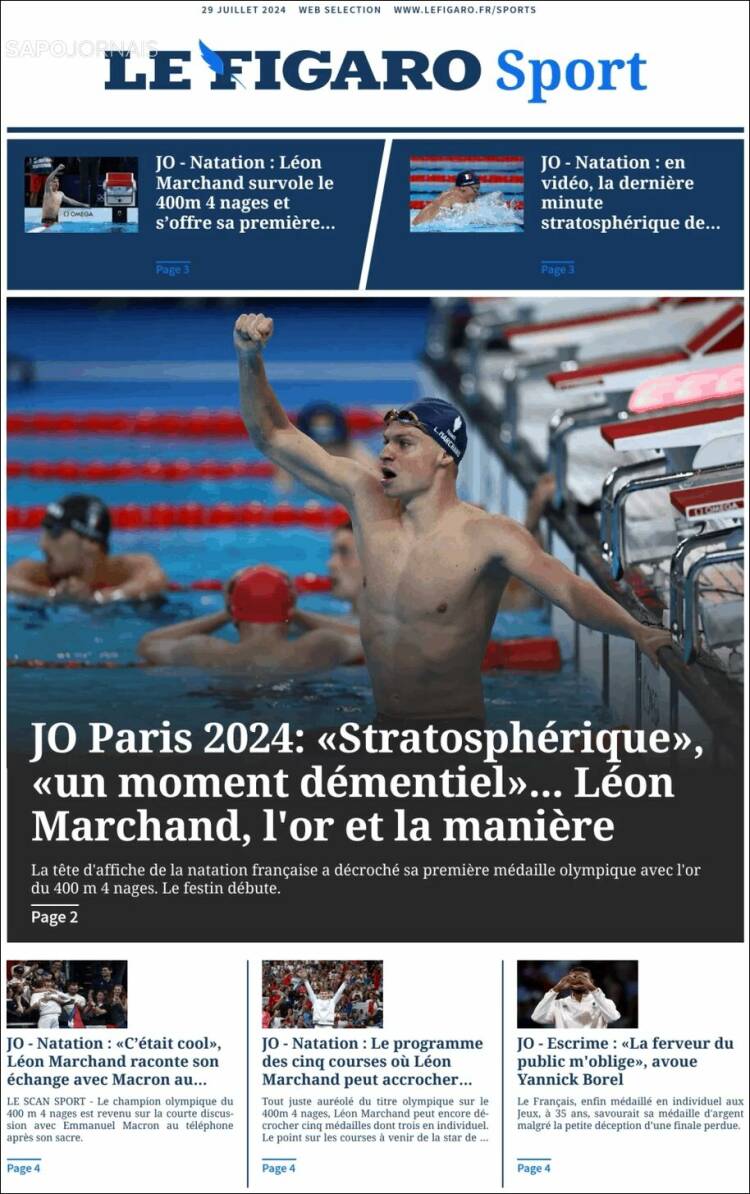 Portada de Le Figaro Sport (Francia)