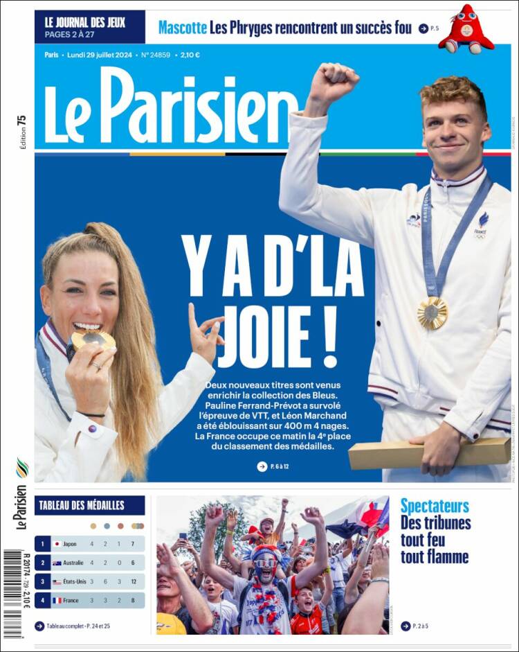 Portada de Le Parisien (Francia)