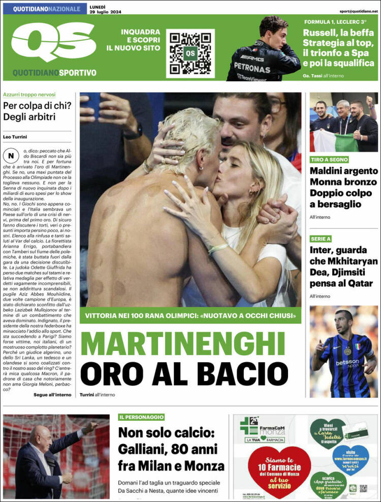 Portada de Quotidiano Sportivo (Italia)
