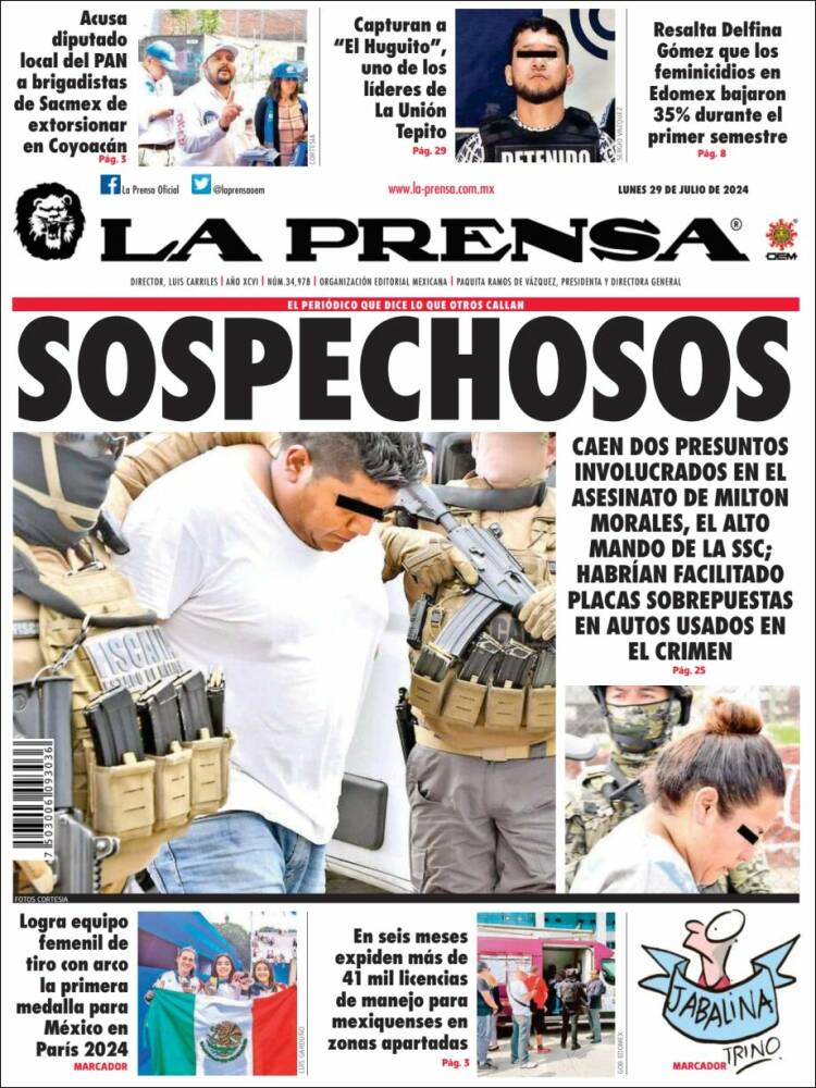 Portada de La Prensa (M&eacute;xico)