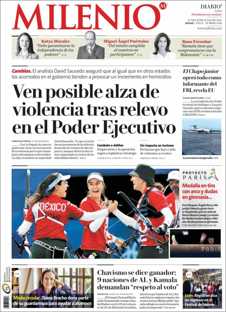 Portada de Milenio de León (M&eacute;xico)