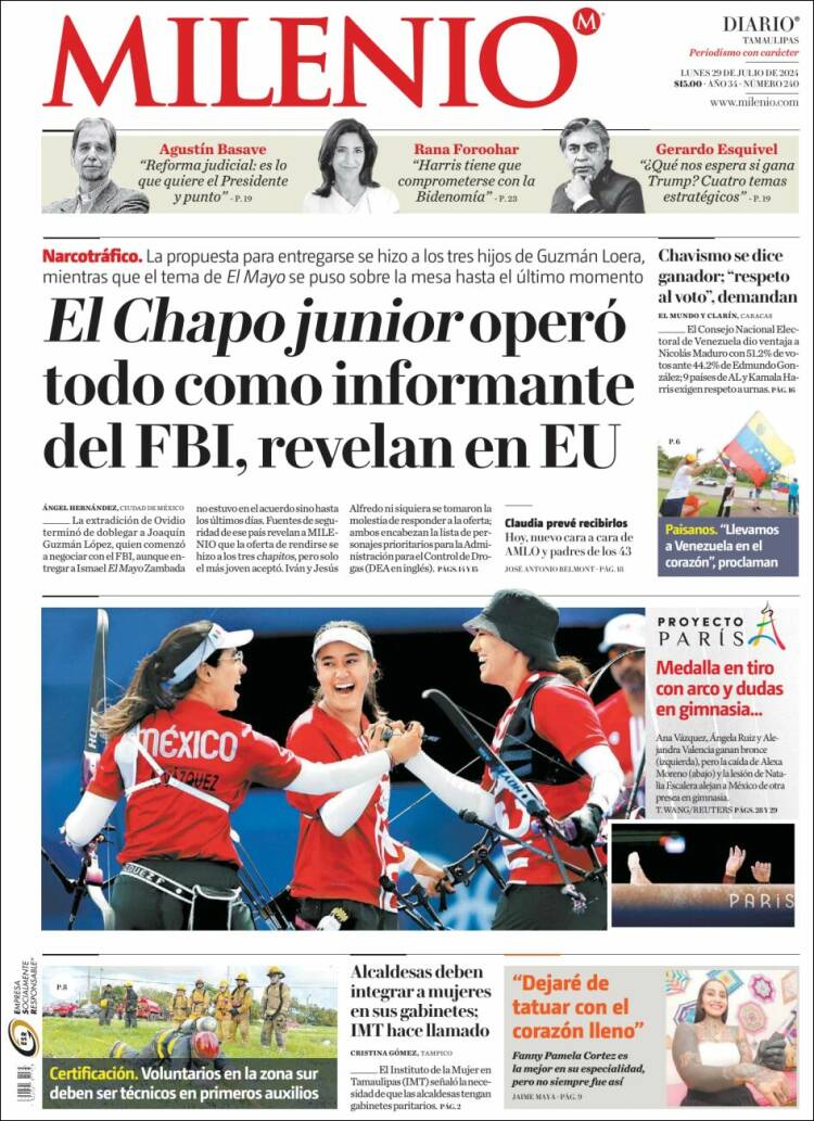 Portada de Milenio - Tamaulipas (M&eacute;xico)