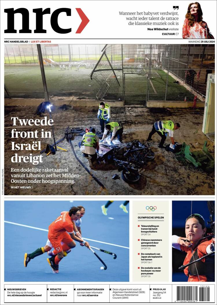 Portada de NRC Handelsblad (Pa&iacute;ses Bajos)