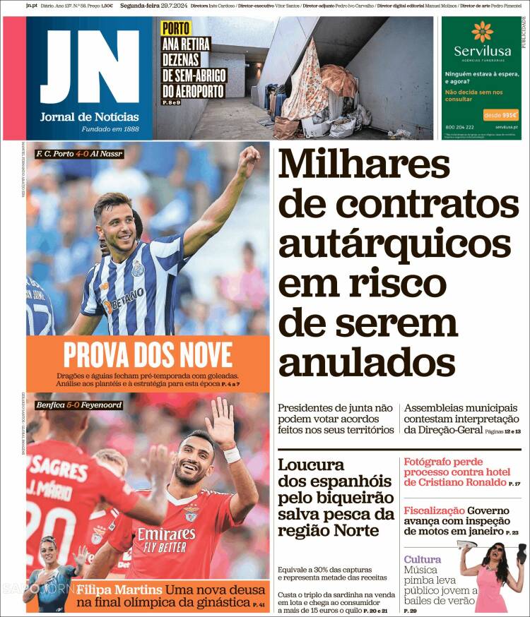 Portada de Jornal de Notícias (Portugal)
