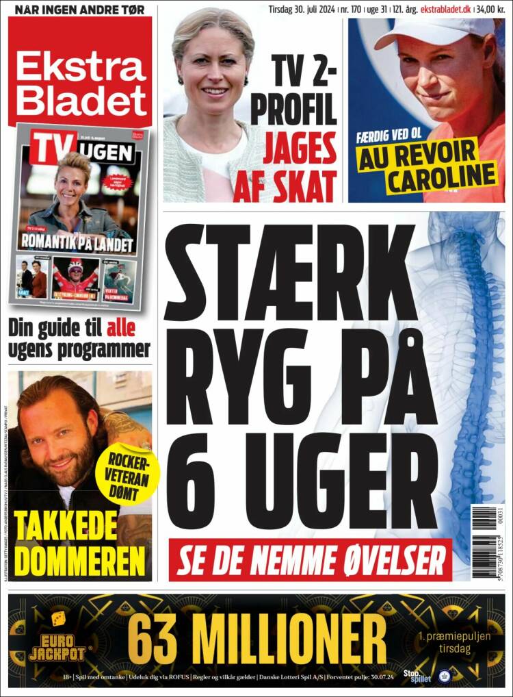 Portada de Ekstra Bladet (Dinamarca)
