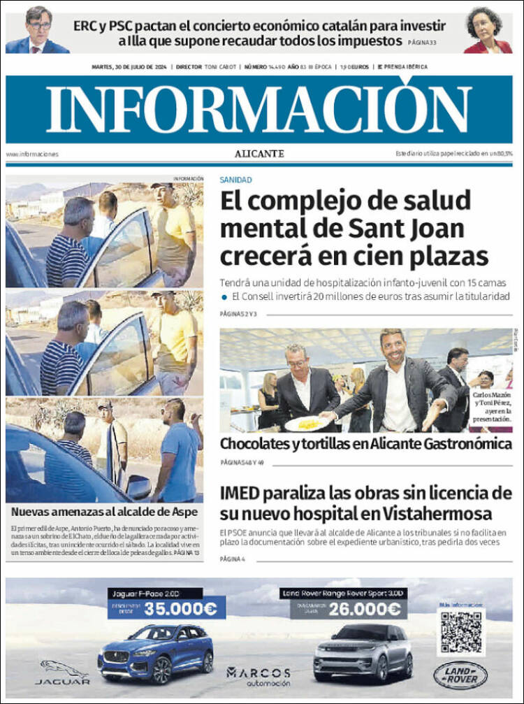 Portada de Diario Información (España)