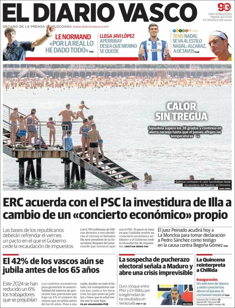 Portada de Diario Vasco (España)