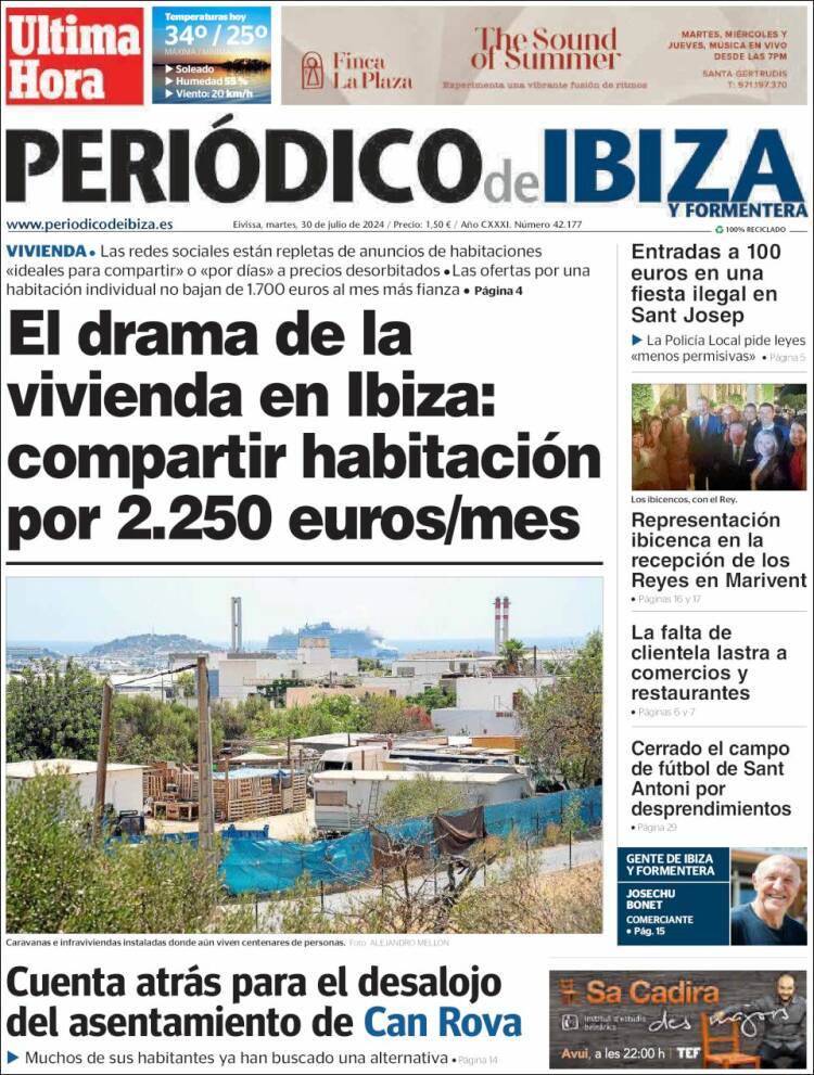 Portada de Periódico de Ibiza (España)