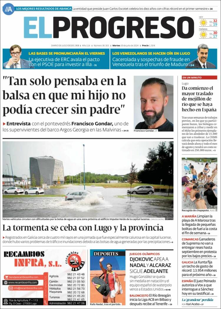 Portada de El Progreso (España)