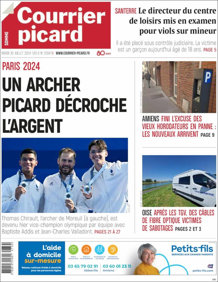 Portada de Courrier Picard (Francia)