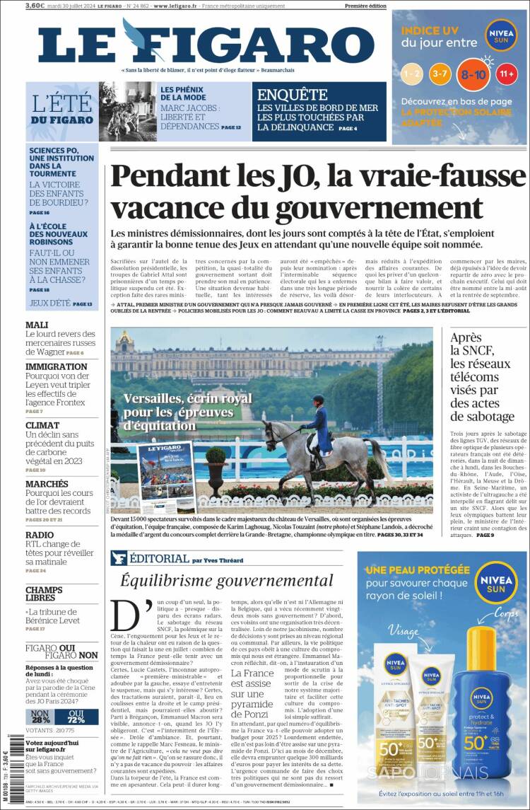 Portada de Le Figaro (Francia)