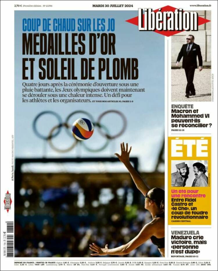 Portada de Libération (Francia)