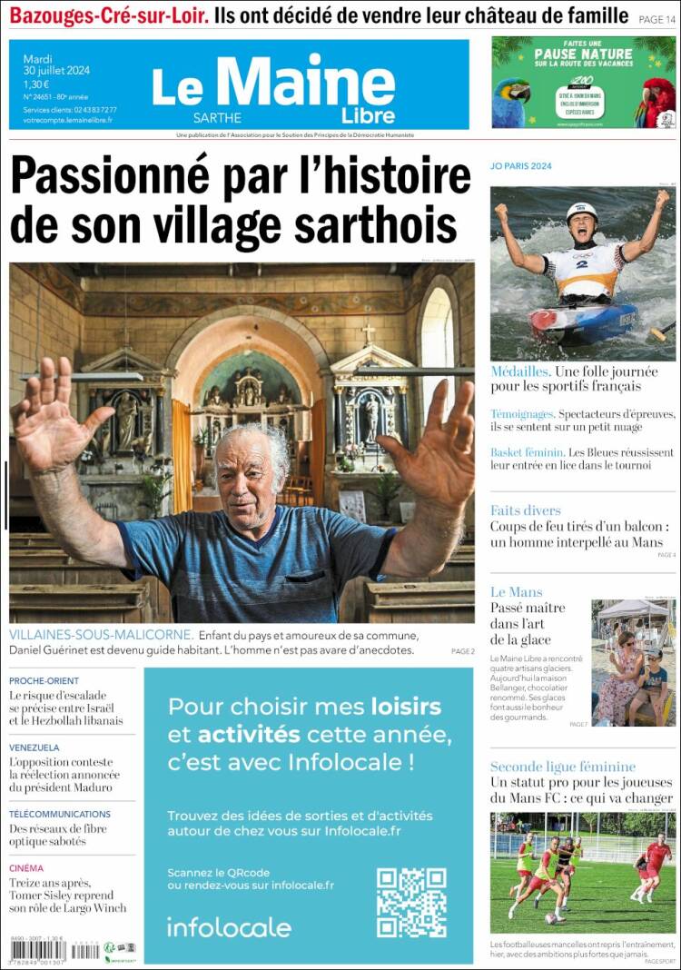 Portada de Le Maine Libre (Francia)