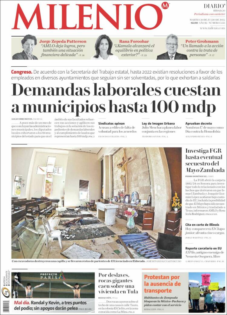Portada de Milenio de Hidalgo (M&eacute;xico)