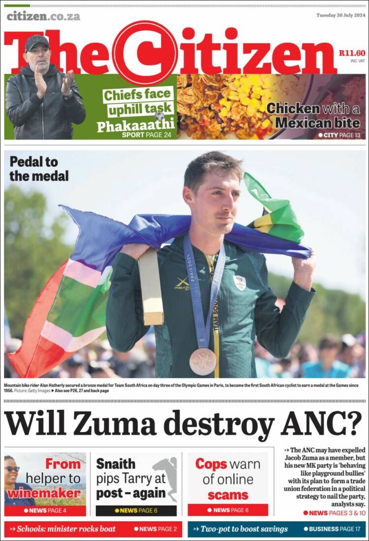 Portada de The Citizen (Sud&aacute;frica)