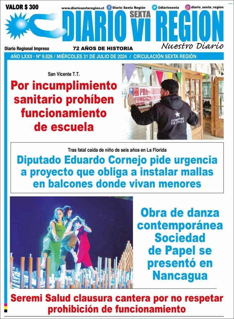 Portada de Diario VI Región (Chile)