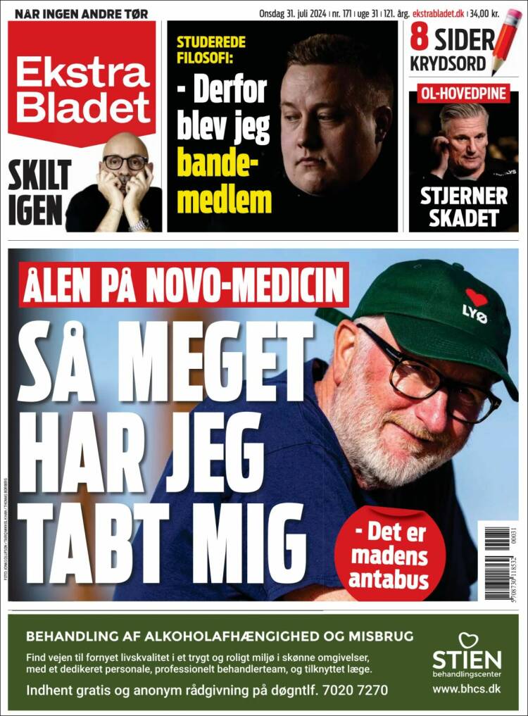 Portada de Ekstra Bladet (Dinamarca)