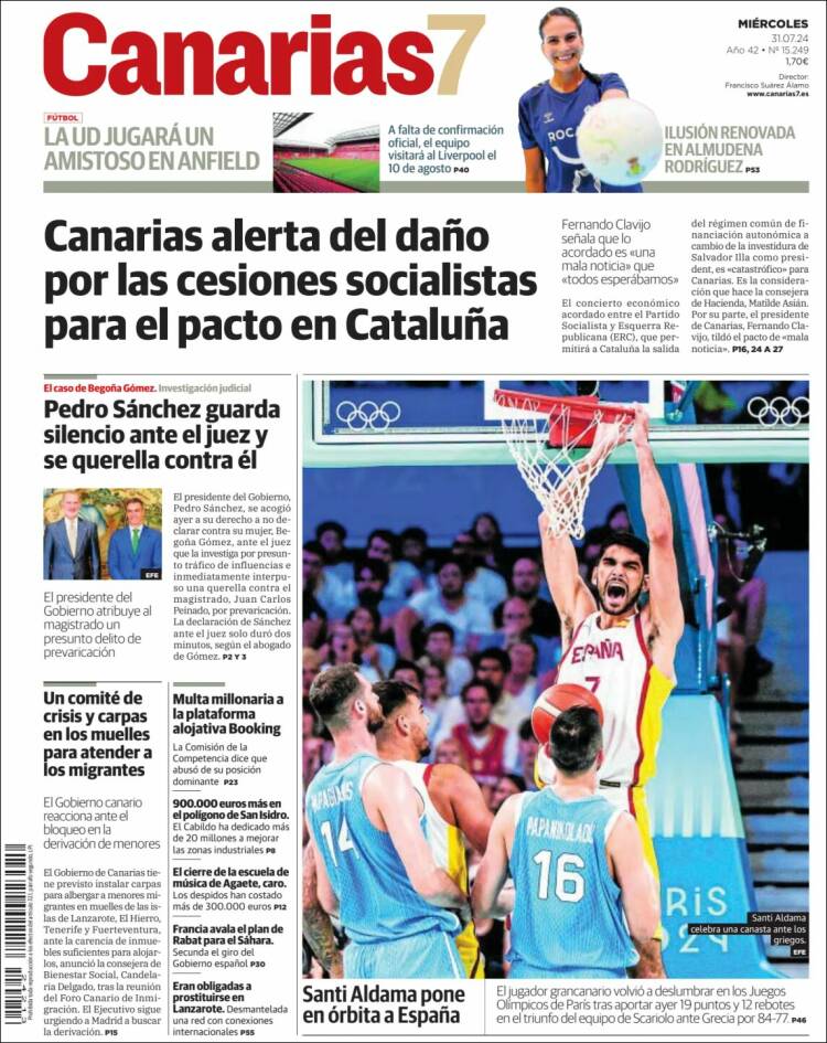 Portada de Canarias 7 (España)