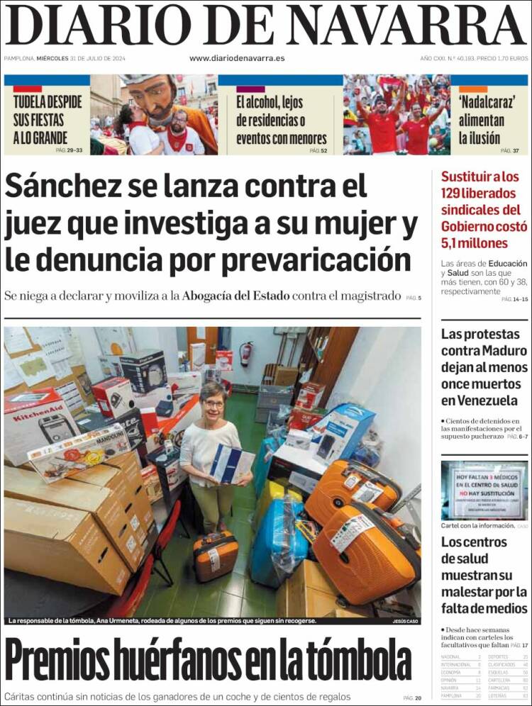 Portada de Diario de Navarra (España)