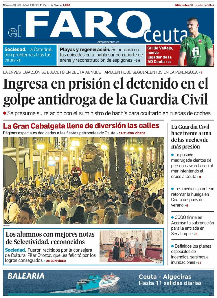 Portada de El Faro de Ceuta (España)