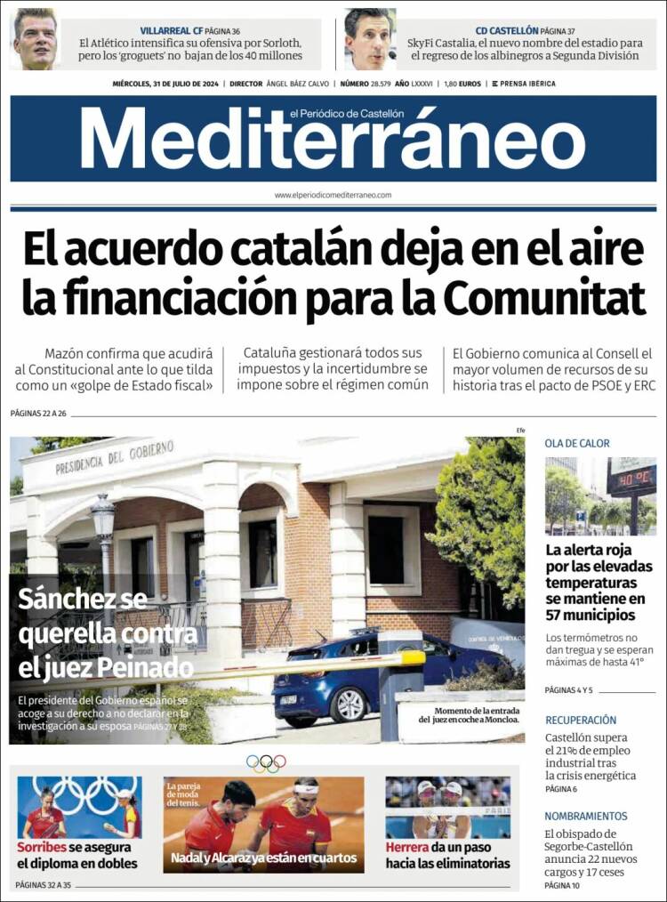 Portada de El Periódico Mediterraneo (Espa&ntilde;a)