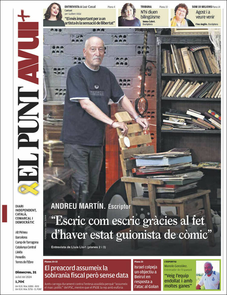 Portada de El Punt Avui (España)