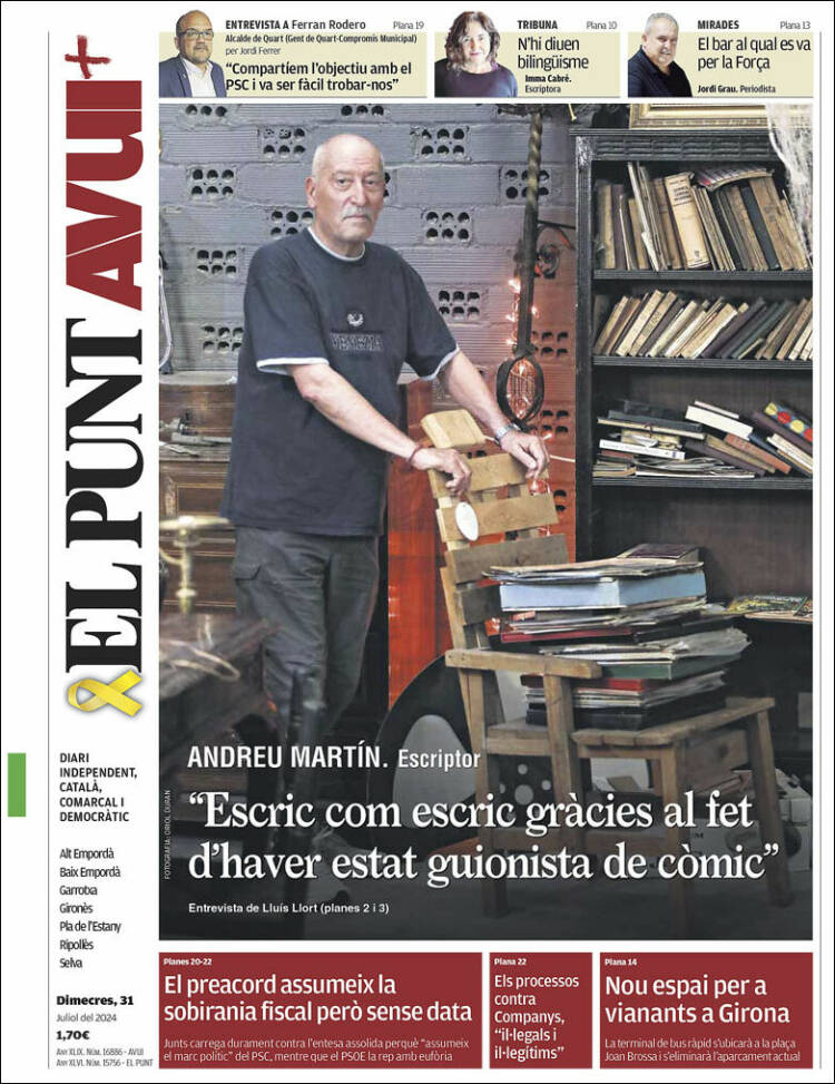 Portada de El Punt Avui - Girona (España)