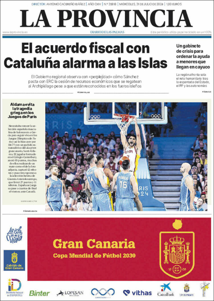 Portada de La Provincia (España)