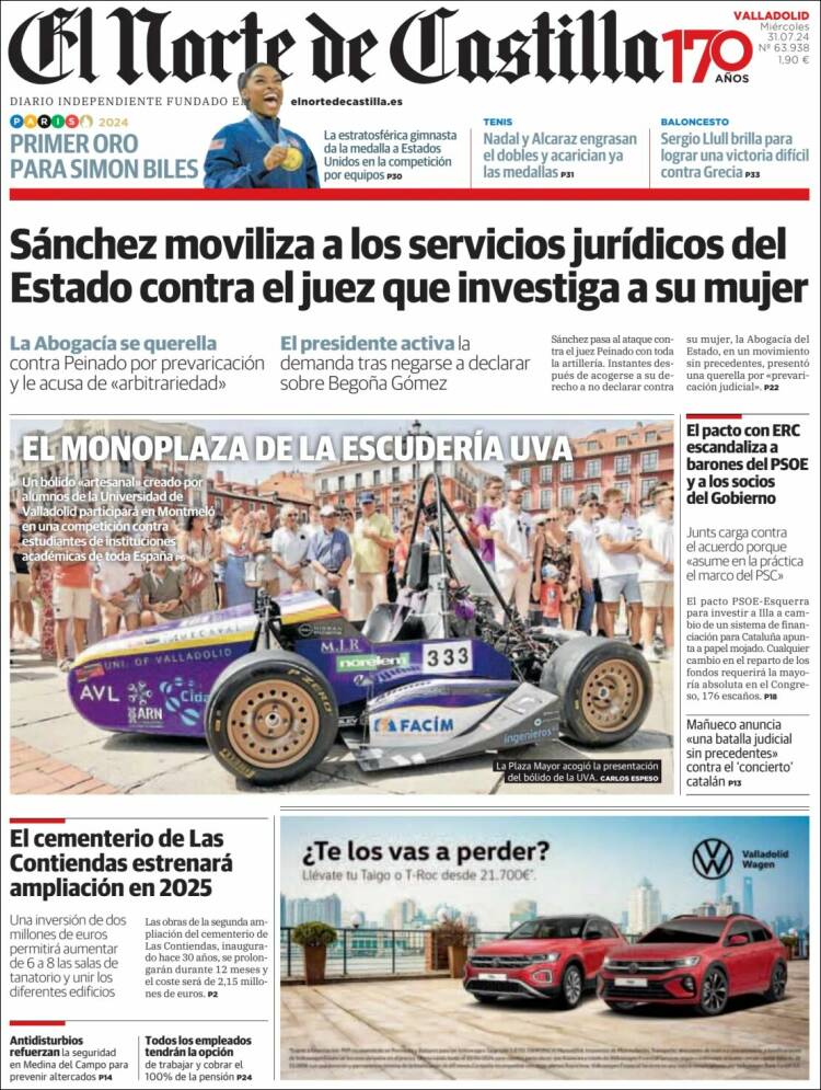 Portada de Norte de Castilla - Valladolid (España)