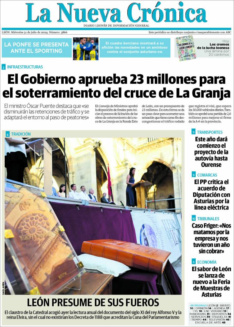 Portada de La Nueva Crónica (España)