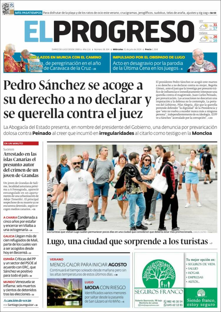 Portada de El Progreso (España)