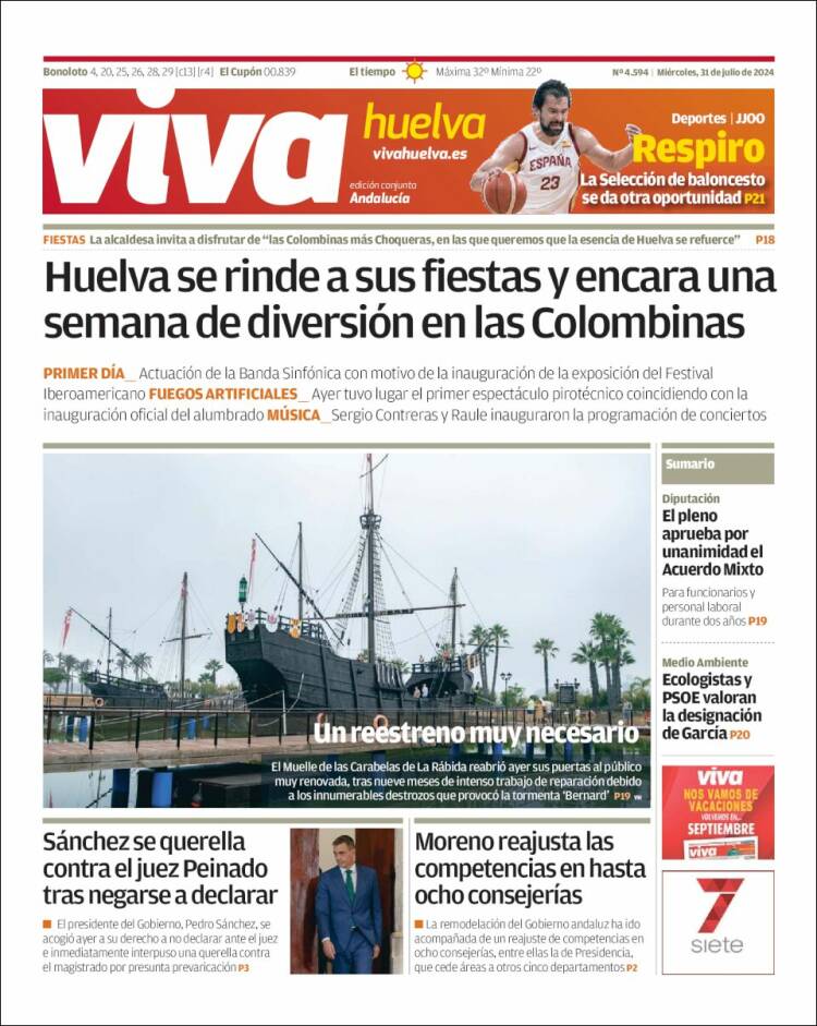 Portada de Viva Huelva (España)